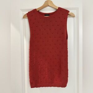Ann Taylor Factory Red Textured Tank Top